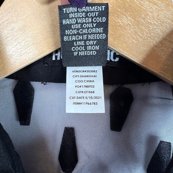 Hot Topic Black Sheer Coffin Print Button Down Shirt XS - Picture 4 of 5